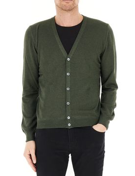 Cardigan scollo V VERDE OLIVA 54
