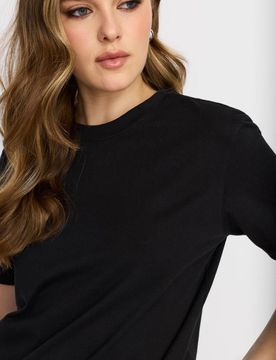 T-shirt in cotone con applicazioni 3D - nero