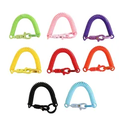 Tags ID Key Tags Retractable Coil Springs Anti-lost Lobster Clasp Rope Bracelet Spring Key Hooks Spring Keychain Keyring