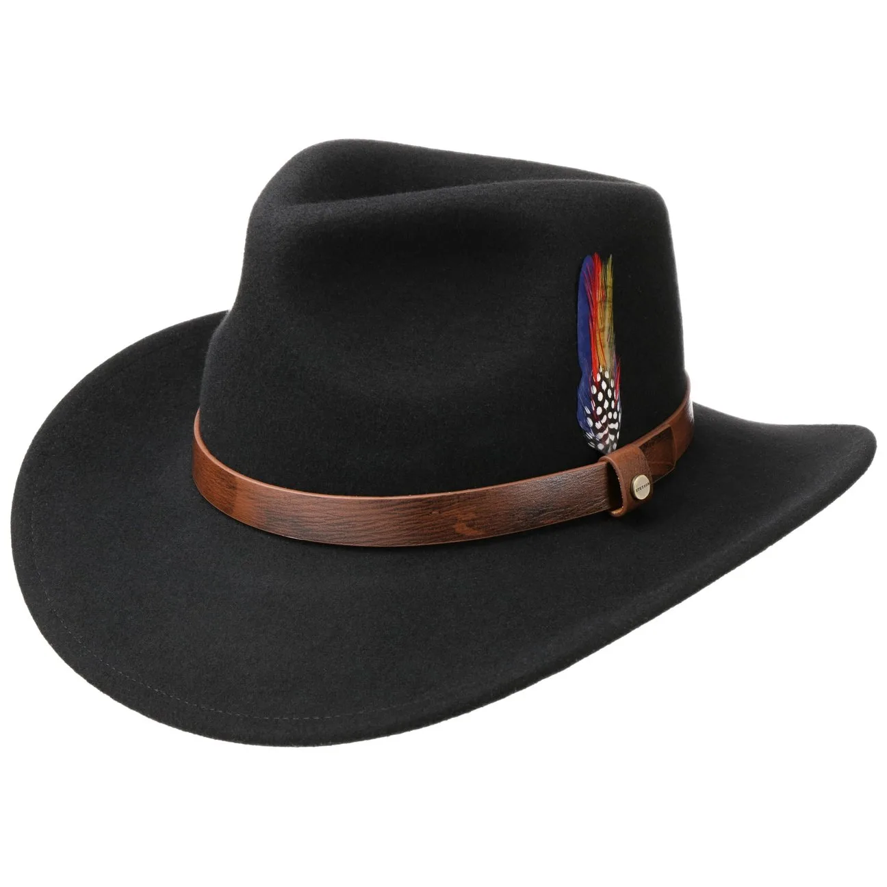 Oklahoma Wool Felt Western Hat by - black - Size: L (58-59 cm) - Stetson - FashionsVida