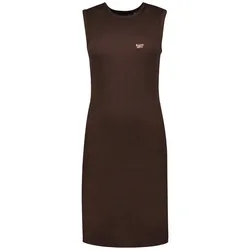 Vestito Corto Senza Maniche Rib Bodycon Dark Brown XL