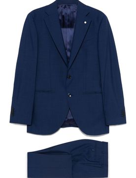 Front Button Fastening Suit with Internal Pocket and Vents
