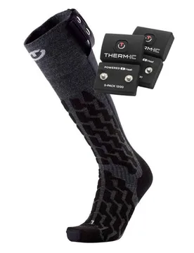 Beheizbare Socken + Batterien Set Heat Fusion Uni + S-1200B aus Wolle Größe 39-41 schwarz - Therm-ic - FashionsVida