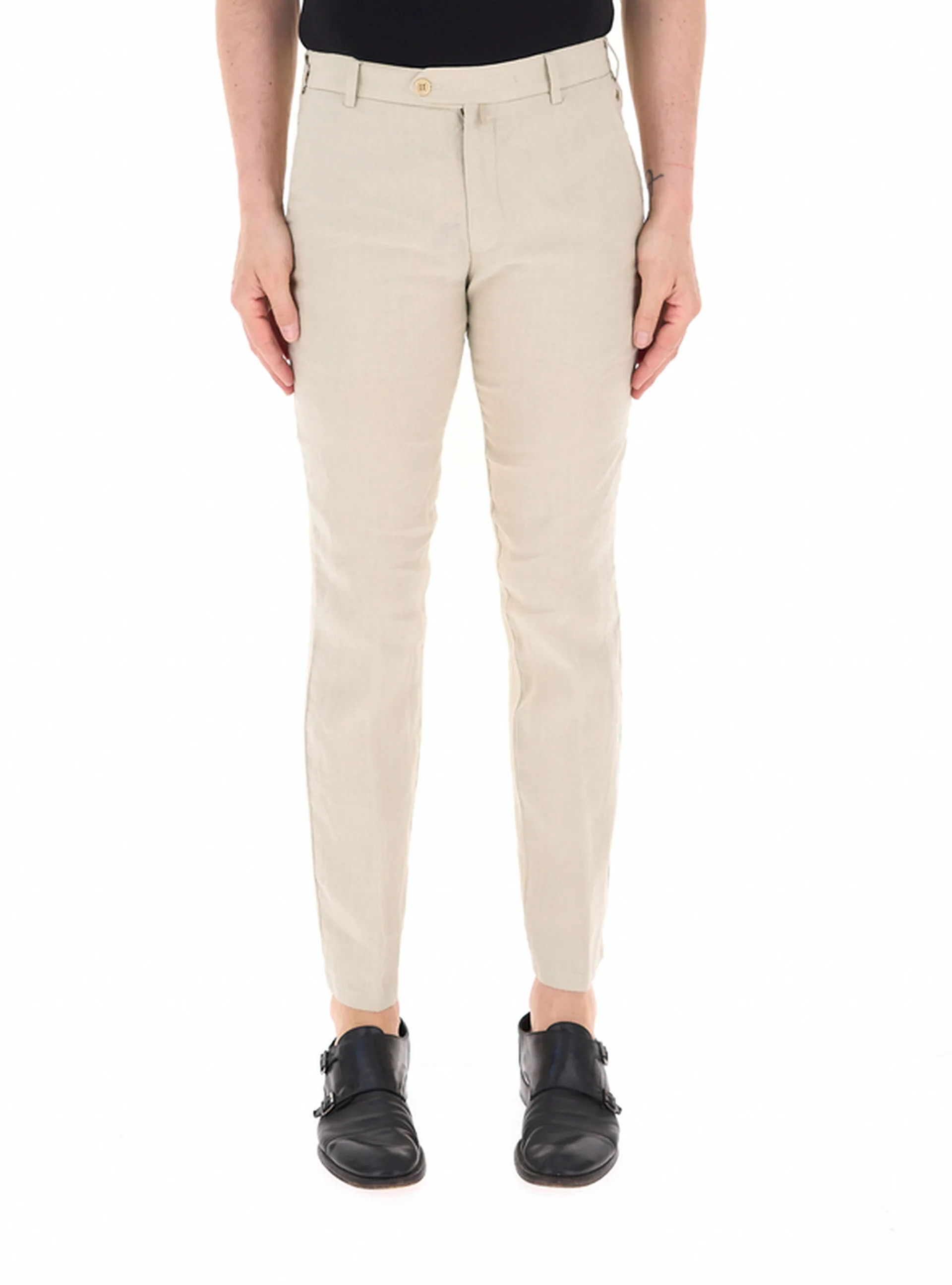 Meyer Pantalone in lino BEIGE 52 - Meyer - FashionsVida