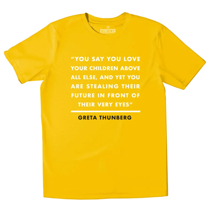 Greta Thunberg Organic T-Shirt - Yellow - All Riot - FashionsVida