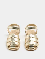 Kids' Metallic Fisherman Sandals (4 Small - 6 Large) Gold Female