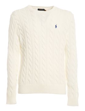 Pullover in cotone a trecce