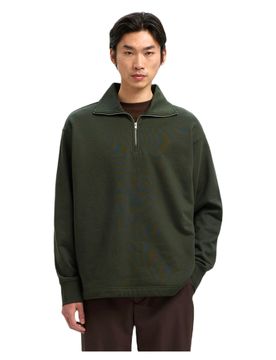 Felpa relax aron ls half zip sweat - deep forest