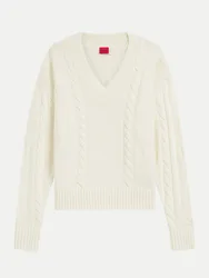 HUGO Oversize Pullover Sypres Weiß XS