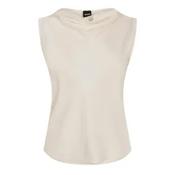 Womens Cowl Neck Sleeveless Shell Blouse In Open White - Size 6 Uk