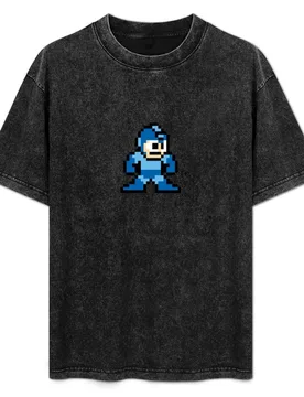 Pixel Megaman Standing T-Shirt Plus Size Solid Color T-Shirt - Aliexpress - FashionsVida