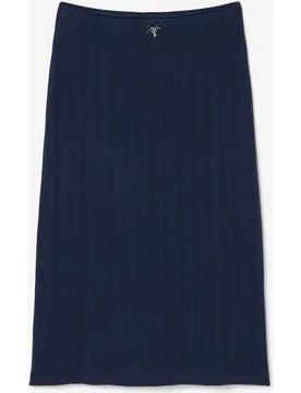 Falda midi de algodón en azul - Lacoste - FashionsVida