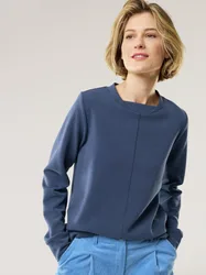 Edelbasic Sweatshirt, noch offen: Größenlauf, Farbe Blau, 40, weicher Modal-/Baumwollmix hautsympathisch Damen