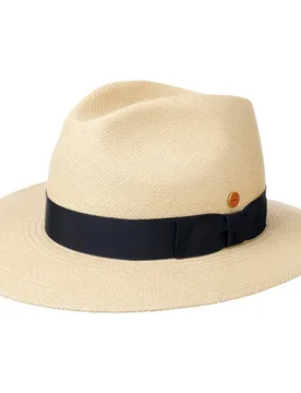 Blue Menton Panama Straw Hat by - nature - Size: 62 cm - Mayser - FashionsVida