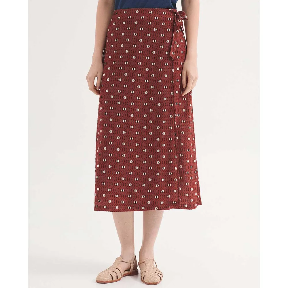 Falda midi con lunares y cinturón para ajustar - Nice Things - FashionsVida