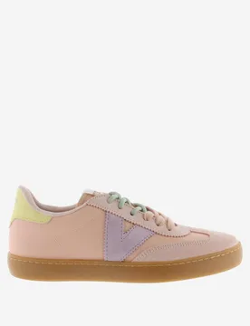 Lace Up Colour-Block Side Detail Trainers Pink female - Victoria - FashionsVida