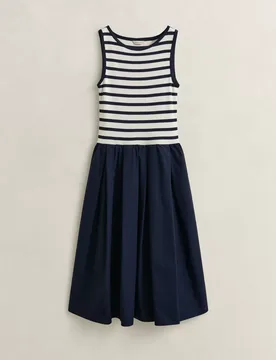 XL JERSEY WOVEN COMBO DRESS female - XL - FashionsVida