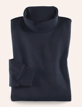 Rollkragen-Shirt, , Farbe Blau, 50, supergekämmte Baumwolle besonders formstabil Herren - Walbusch - FashionsVida