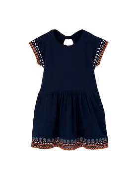 Boboli Robe Sans Manches 403120 Marine 6 Années Fille