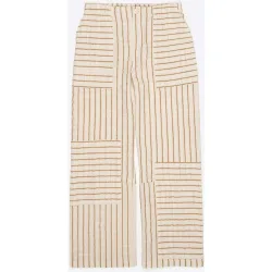 Pantalones anchos de mujer algodón rayas