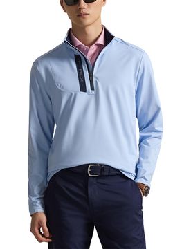 Pullover Knit Half Zip, hellblau l