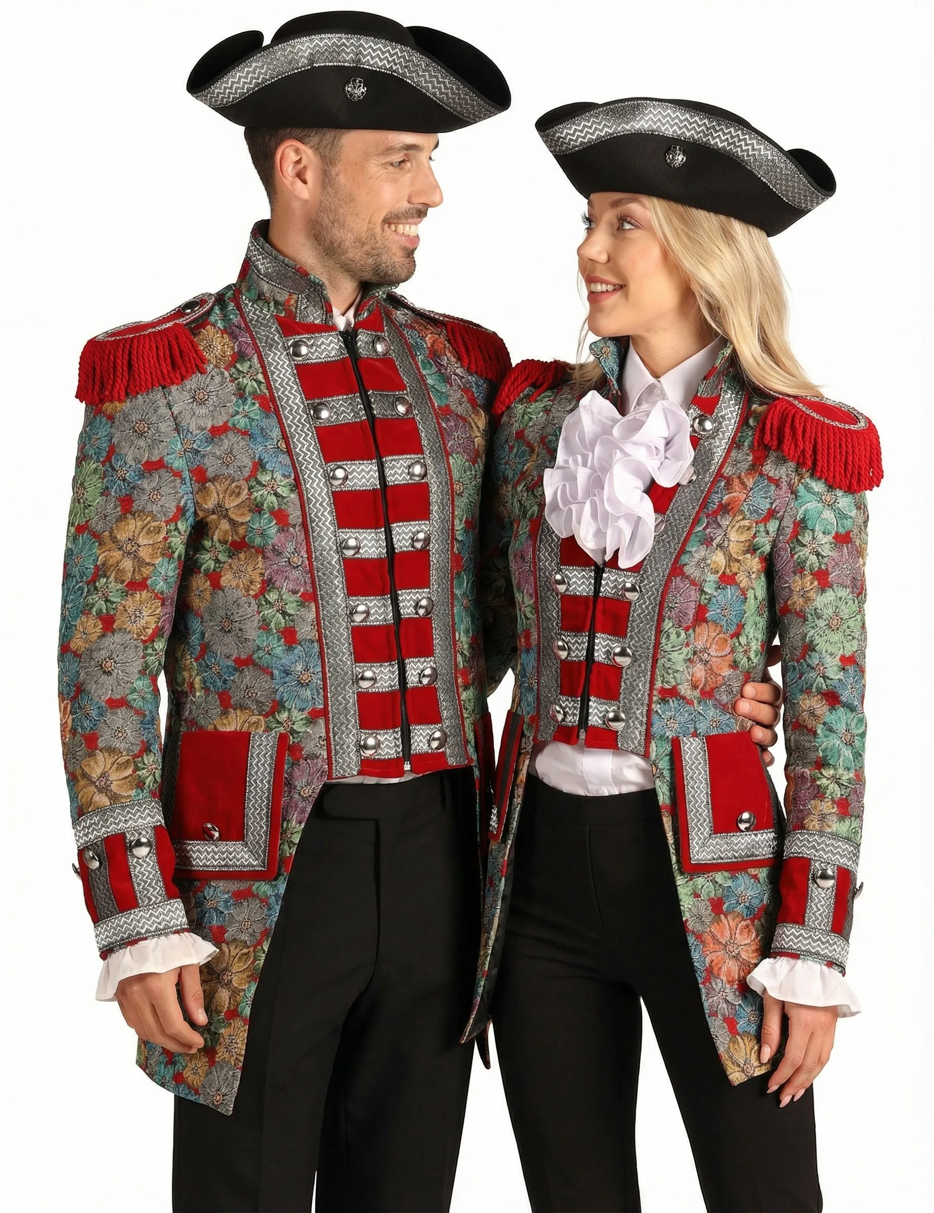 Floral gemusterte Jacken Paarkostüm Premium für Erwachsene - BCI - FashionsVida