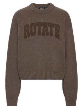 Mini Front Logo Wool Crewneck Sweater