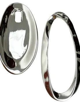 European and American heavy industry exaggerated asymmetrical oval circle earrings for women's minimalist metal cold wind temper - Aliexpress - FashionsVida