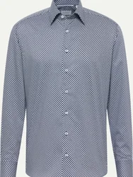 Slim-Fit Hemd mit Muster Blau 42