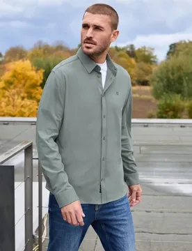 Street One Bequemes Jersey Hemd male Grün - Street One MEN - FashionsVida