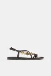 Flat Beaded Sandals (Size: )