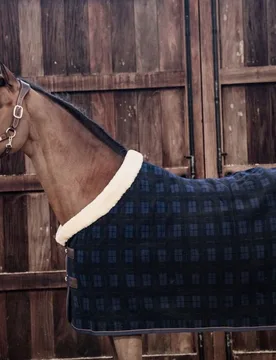 Abschwitzdecke SHOW HEAVY blau kariert 125 cm - Kentucky Horsewear - FashionsVida