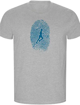 Maglietta A Maniche Corte Runner Fingerprint Eco Heather Grey M - Kruskis - FashionsVida