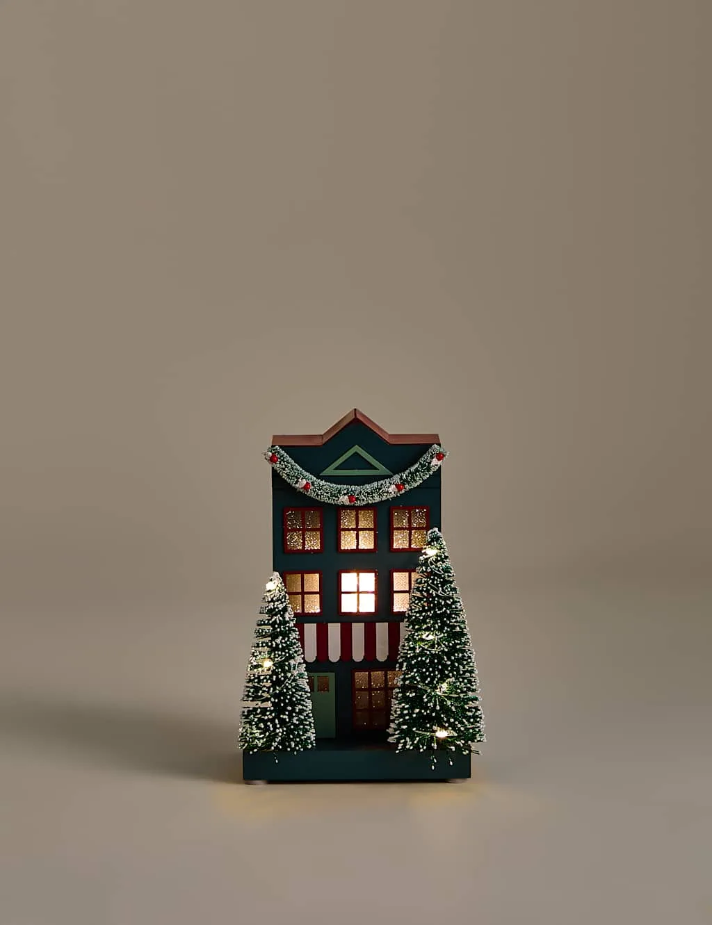 Wood Light Up House Decoration Blue Mix - M&S - FashionsVida