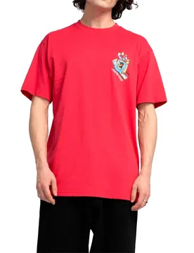 T-shirt à Manches Courtes Screaming Scratched Hand Strip Soft Crimson M