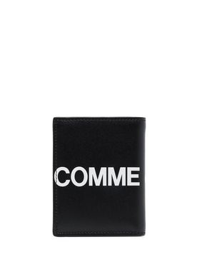 Bi-Fold Leather Wallet with Contrasting Print
