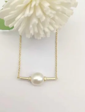 VKVVA Minimalist Horizontal Bar Freshwater Pearl Pendant Necklace, Elegant Dainty Fashion Daily Commute Jewelry Gift for Women - Aliexpress - FashionsVida