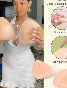 PIEZAS Inserto de Sujetador Push Up Adhesivo Doble Cara, Almohadillas de Sujetador Acolchadas Reutilizables Autoadhesivas para Vestidos & Bikinis, Alm