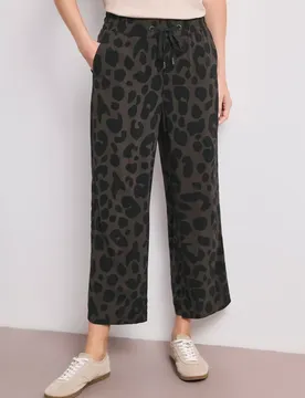 Wide Leg Hose im Loose Fit mit Print female Braun