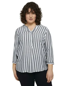Chemisier à Manches Longues 1024917 Offwhite Navy Vertical Stripe 50