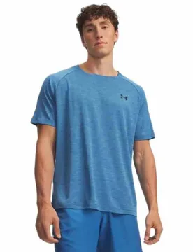 T-shirt à Manches Courtes Tech Textured Black / Blue L - Under armour - FashionsVida