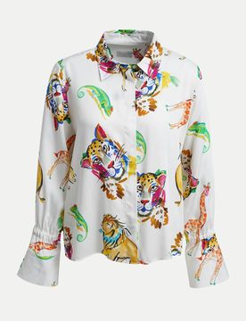 Bluse mit Allover-Print Mehrfarbig 42