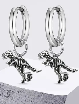 Vnox Punk Rock Earrings for Men Hypoallergenic Stainless Steel Silver Color Earrings Personalized Dinosaur Drop Earrings Gifts - Aliexpress - FashionsVida