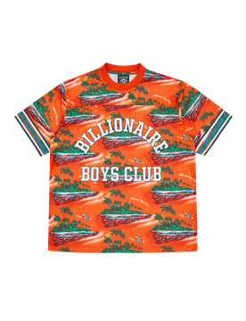 Tropical Island Print Football Top - Multi