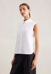 Blusentop mit Stretchanteil slim fit Weiß 40