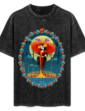 La Muerte T-Shirt Vintage Print Crew Neck Tee - Aliexpress - FashionsVida