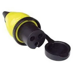 A/2p/power Outlet Plug 250v 3w Yellow / Black One Size unisex