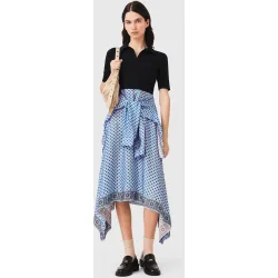 Vestido midi trampantojo estampado