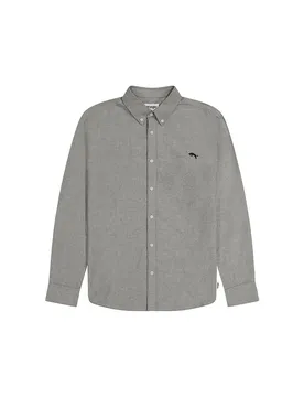 Camicia A Maniche Lunghe Oxford Grey S