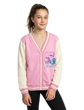 Veste Stitch Cotton Brushed Baseball Pink 14 Années Fille